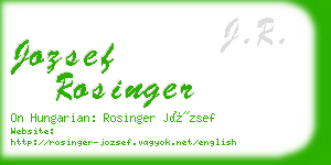 jozsef rosinger business card